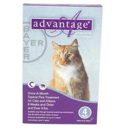 BAYER Bayer ADVANTAGE4-PURPLE Advantage 4 Pack Cat 9 Lbs. & Up - Purple ADVANTAGE4-PURPLE